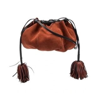 Ulla Johnson Brea Suede Chestnut Brown Tassel Bag Purse NWT